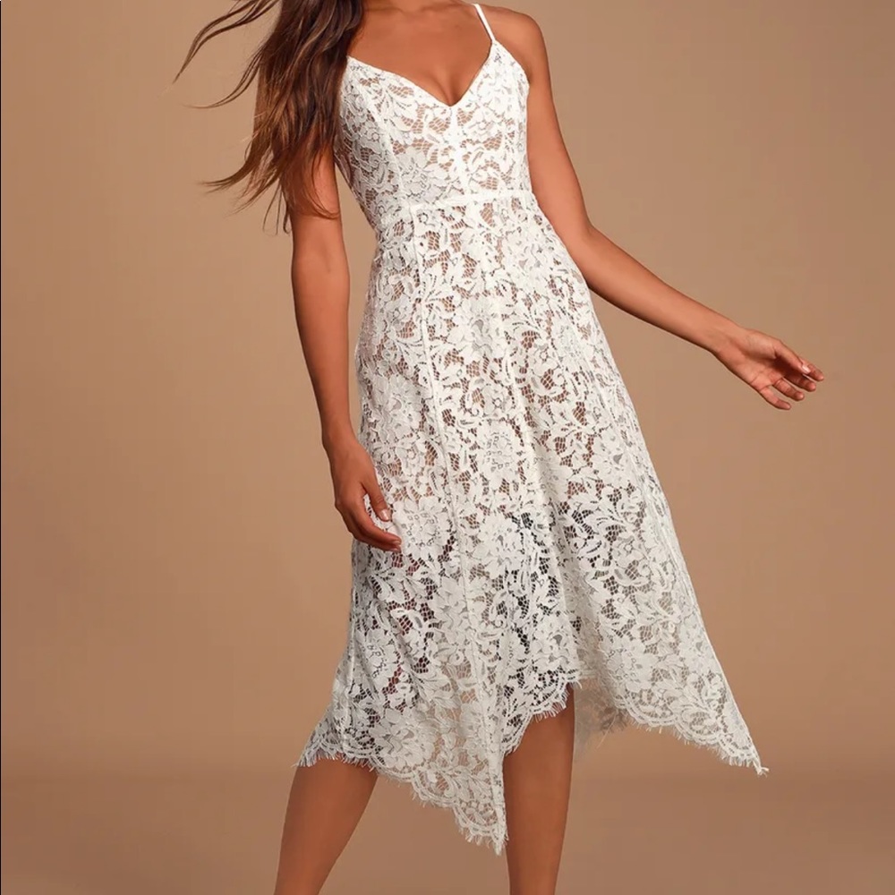 NWT Lulus White Midi Dress